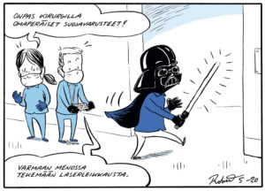 suojavarusteet pilapiirros